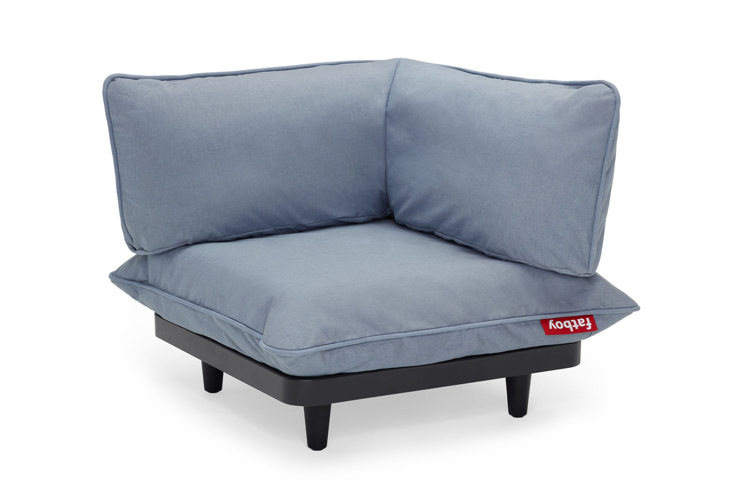 FATBOY Paletti Corner Seat - outdoor Seat in blau mit schwarzem Unterbau