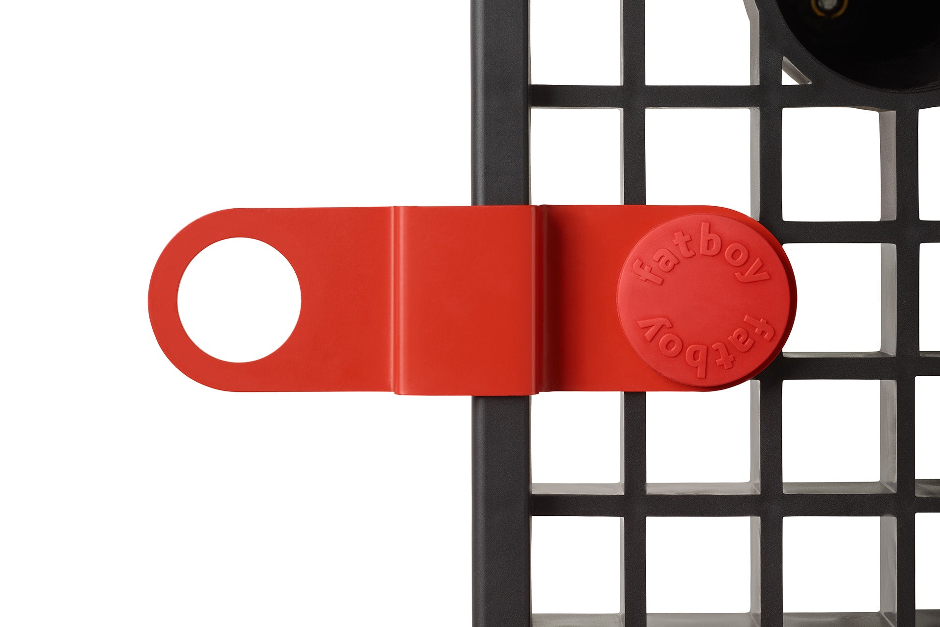 Modul Verbindung von outdoor Lounge Möbeln mit Fatboy Logo in Rot