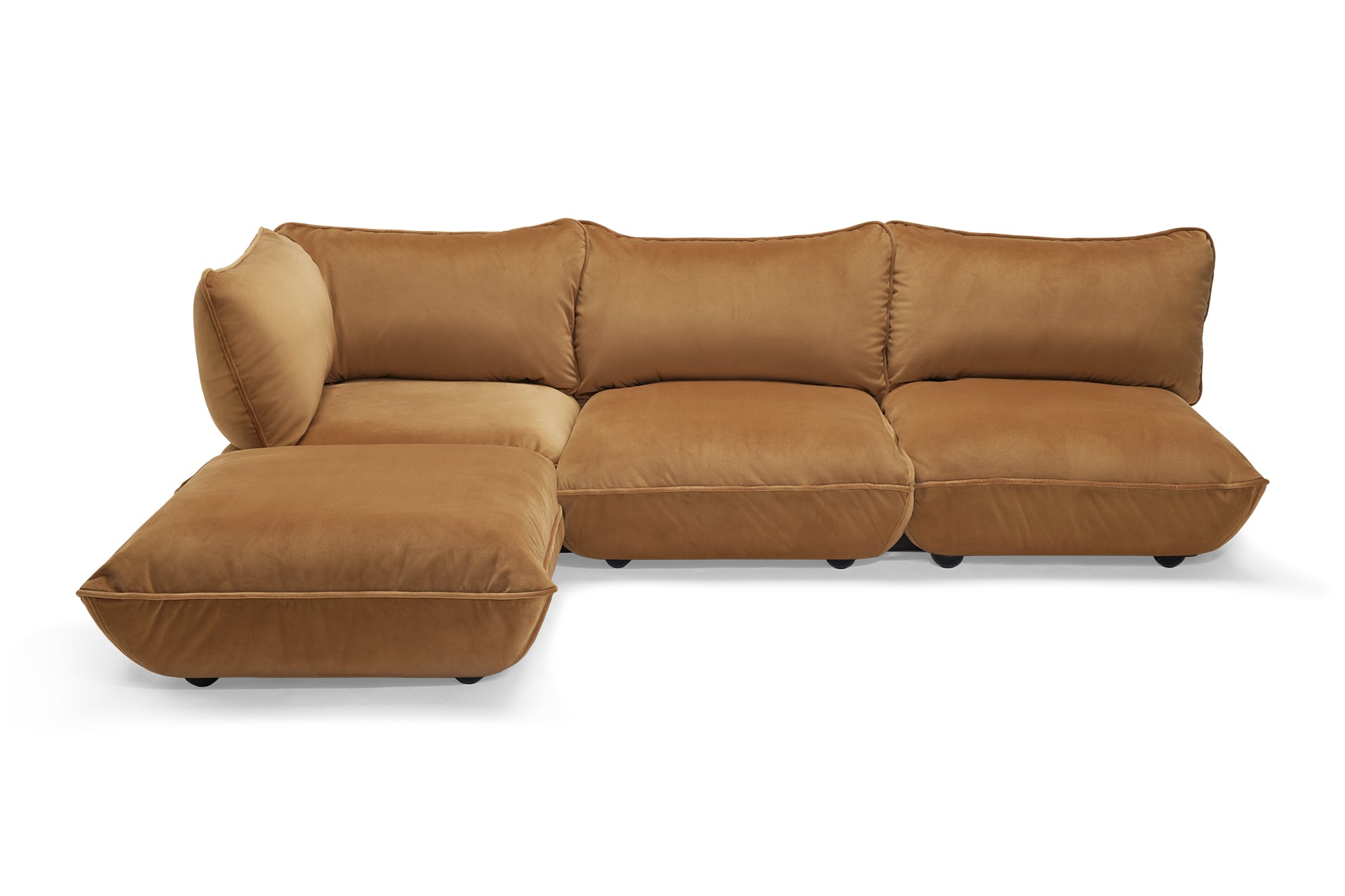 FATBOY Sumo Sofa - braunes Ecksofa aus Modulen in Samt