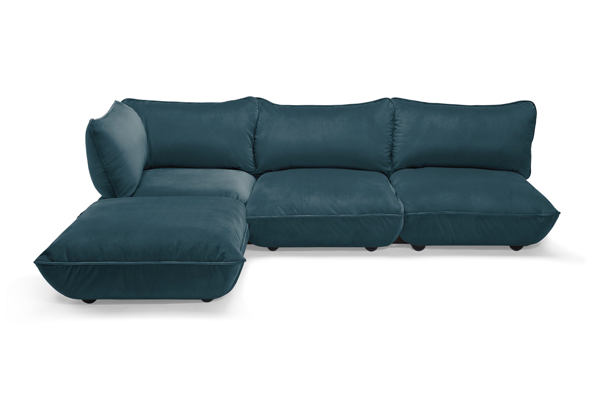 FATBOY Sumo Sofa Velvet - blaues Ecksofa aus Modulen in Samt