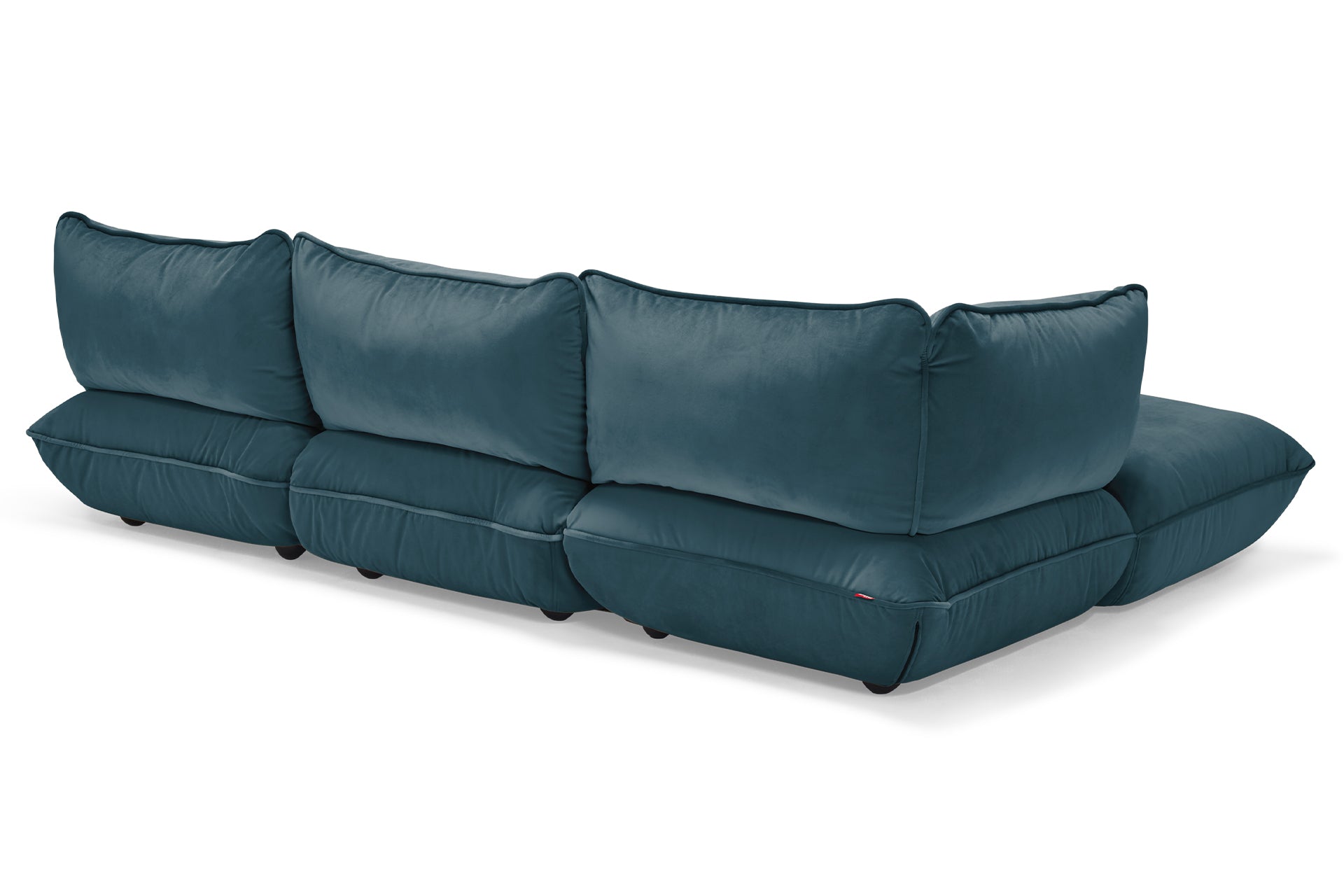FATBOY Sumo Sofa Velvet - blaues Modulsofa in Samt von hinten