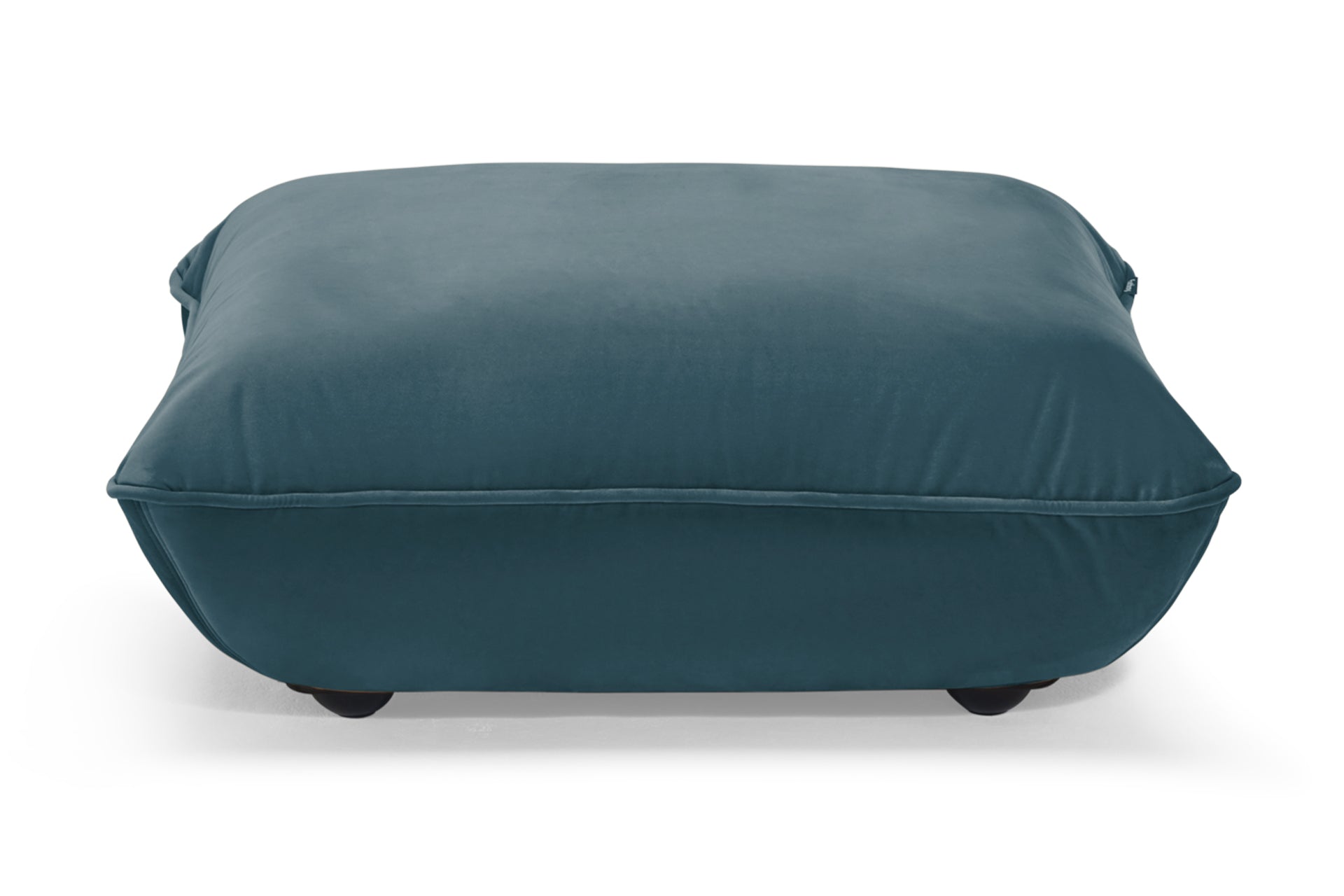 FATBOY Sumo Hocker Velvet - blauer Hocker gemütlich von vorne