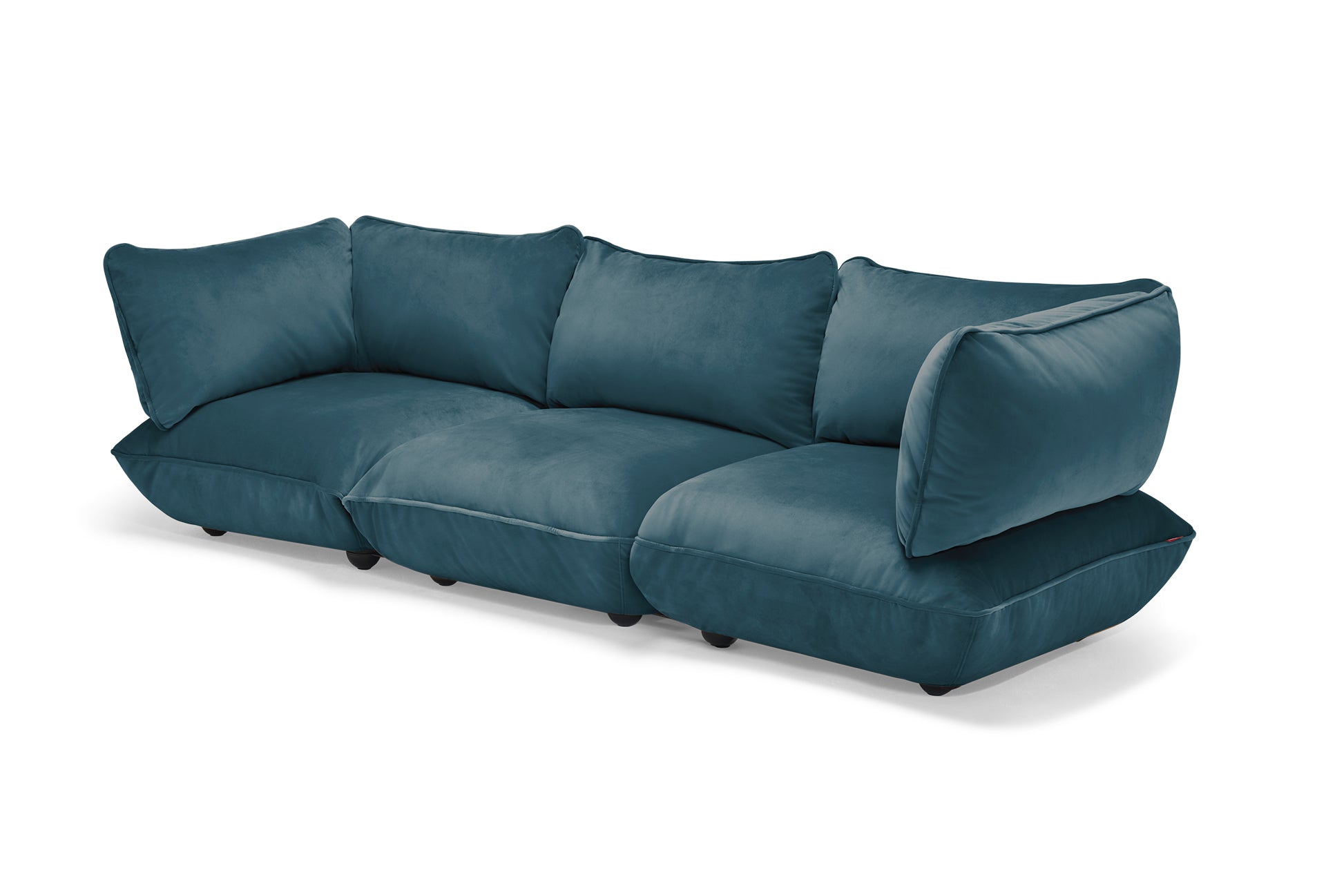 FATBOY Sumo Sofa Grand Velvet - blaues Sofa aus Samt mit drei Modulen