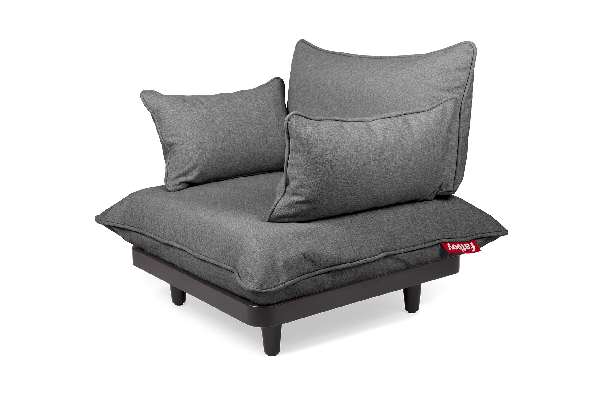 FATBOY Paletti Lunge Chair - Outdoor Sessel von Seite in grauem Bezug