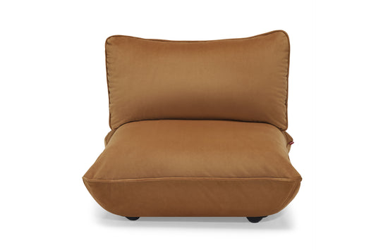 FATBOY Sumo Seat Velvet - Frontalaufnahme brauner Samt Sitz